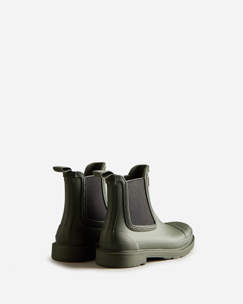 Hunter Commando Women Chelsea Boots Olive | 211583702