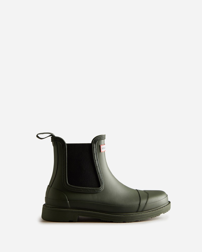 Hunter Commando Women Chelsea Boots Olive | 211583702