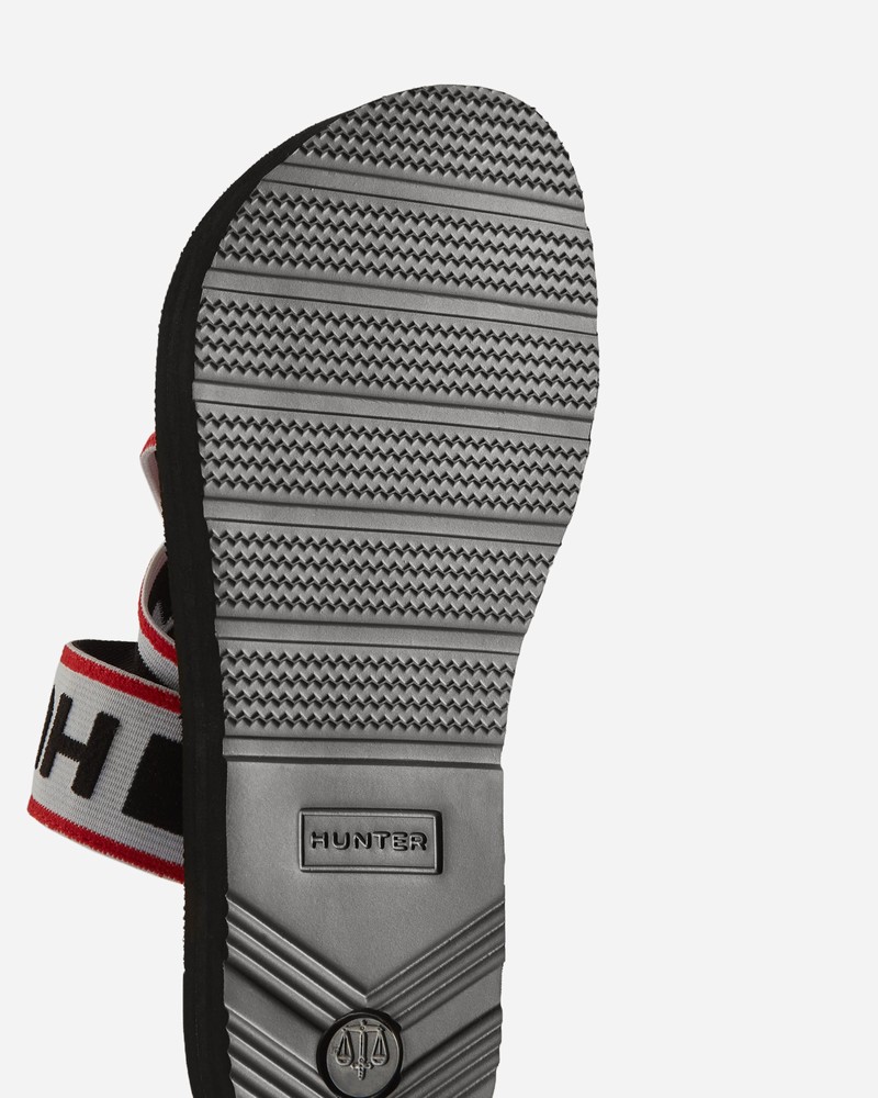 Hunter Elastic Crossover Logo Women Slides Black | 647442814