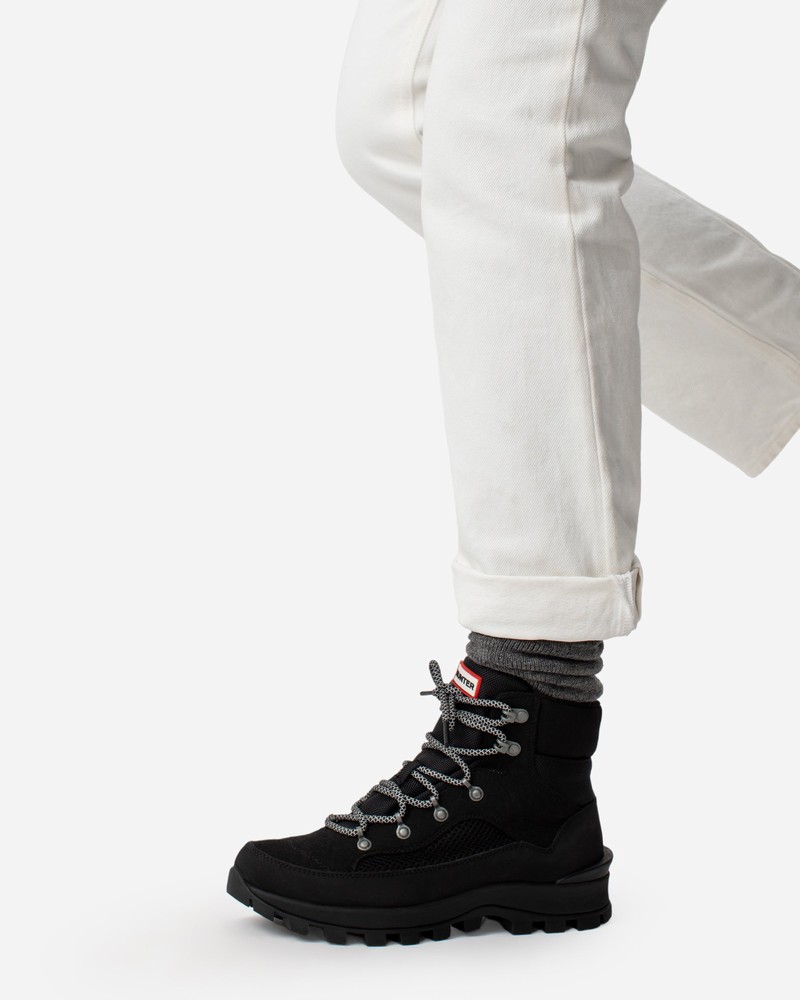Hunter Explorer Insulated Lace-Up Commando Women Boots Black | 999552584