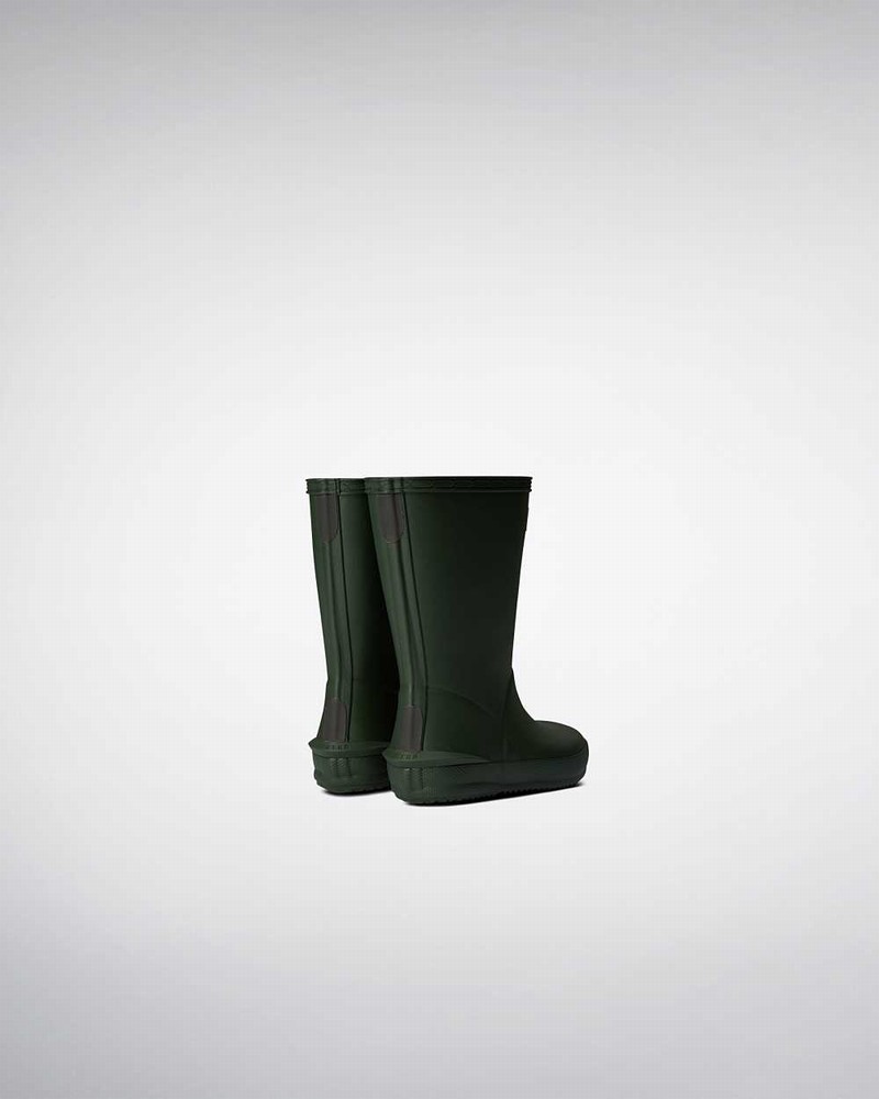 Hunter First Norris Kids' Rain Boots Green | 859264408