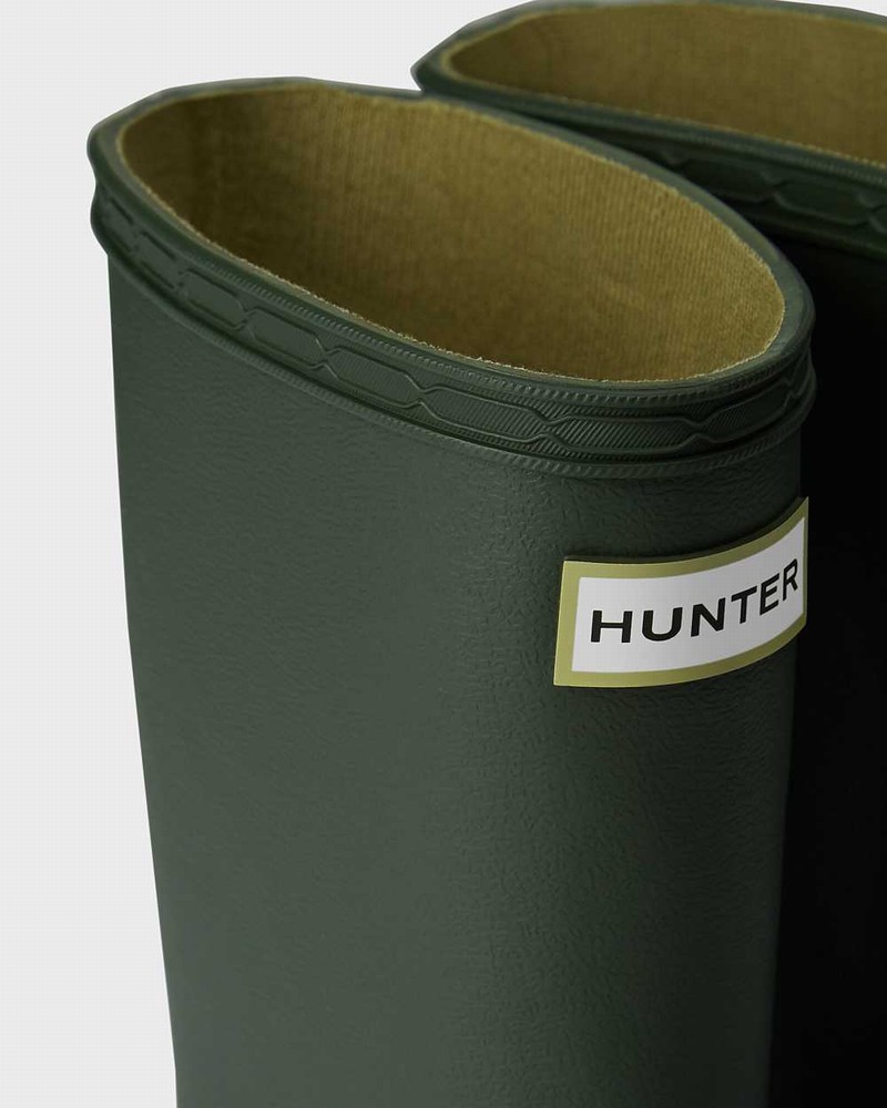 Hunter First Norris Kids' Rain Boots Green | 859264408
