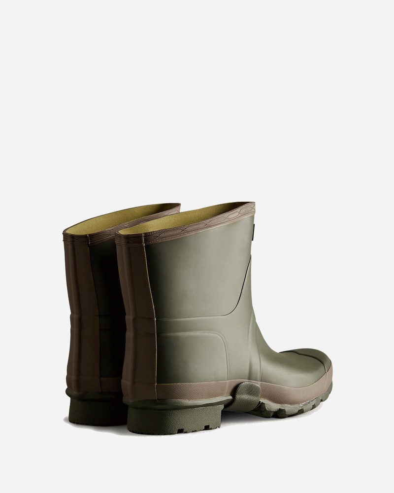Hunter Gardener Short Men Wellington Boots Green | 976428161
