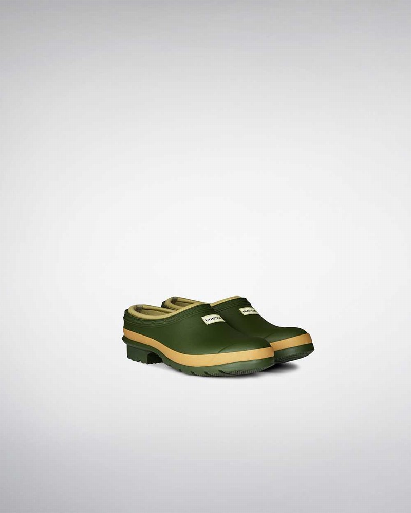 Hunter Gardener Technical Women Clogs Green | 934493420
