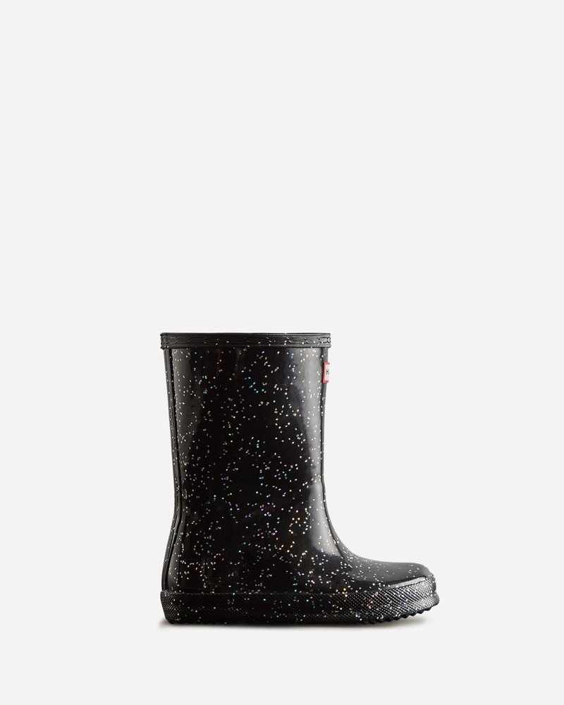 Hunter Giant Glitter Kids\' Wellington Boots Black | 570878363