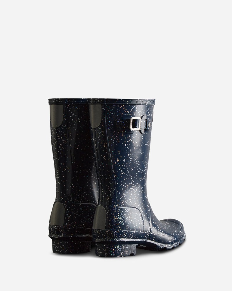 Hunter Giant Glitter Kids' Wellington Boots Navy | 598747863