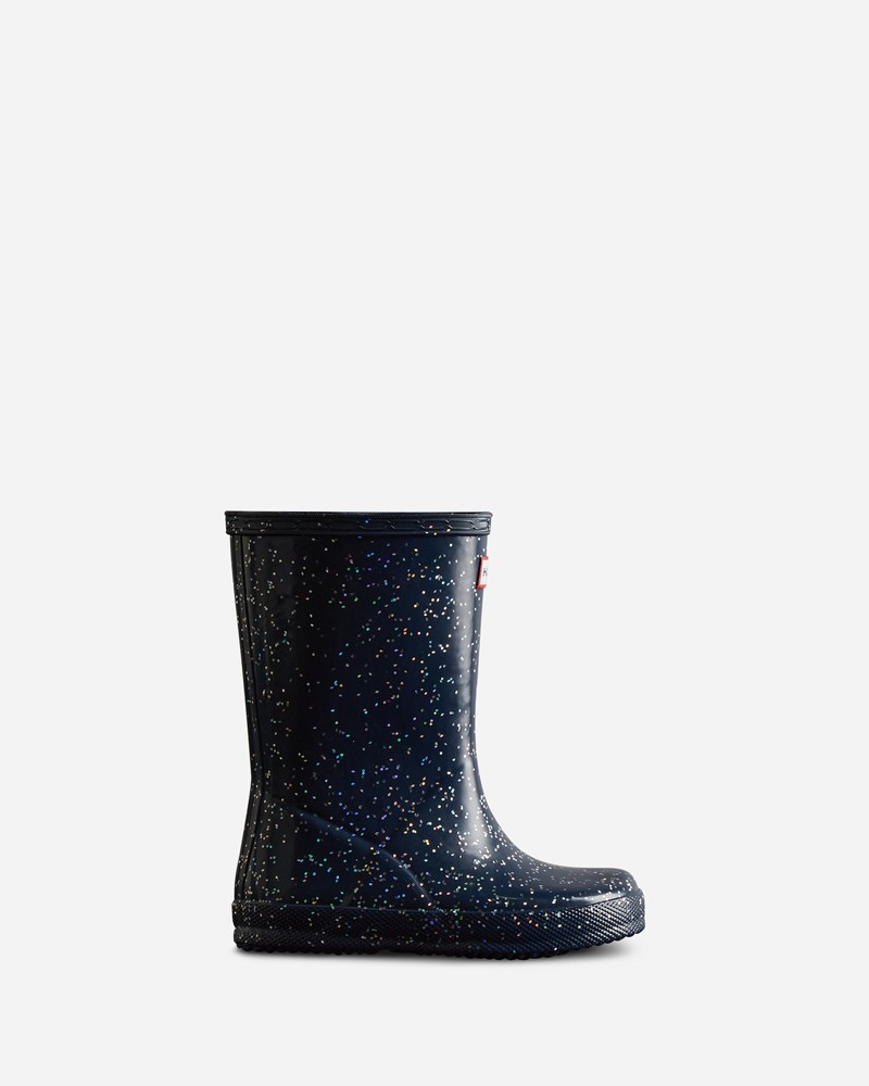 Hunter Giant Glitter Kids\' Wellington Boots Navy | 167516439
