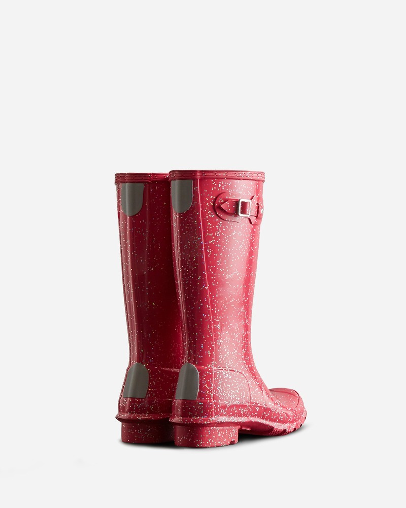 Hunter Giant Glitter Kids' Wellington Boots Red | 573609020