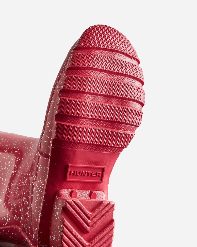Hunter Giant Glitter Kids' Wellington Boots Red | 573609020