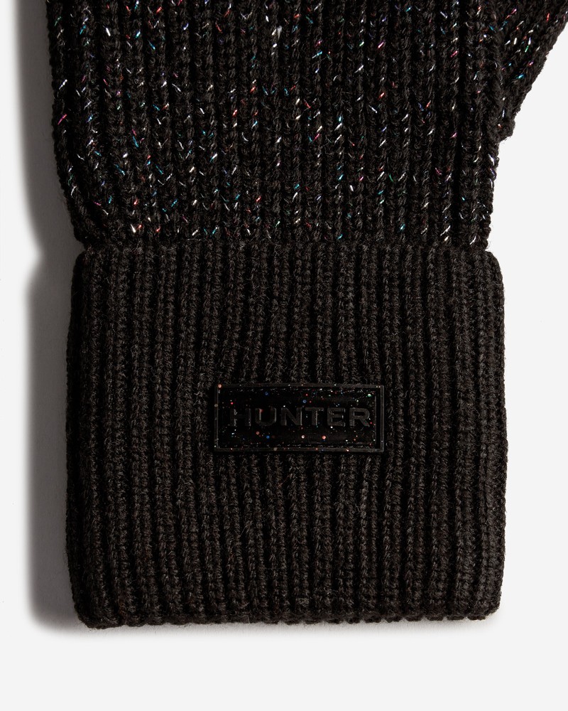 Hunter Glitter Lurex Kids' Mittens Black | 861955216