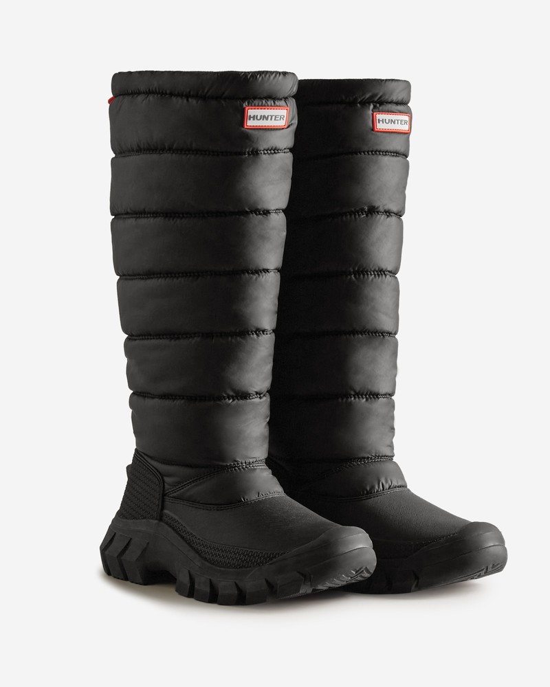 Hunter Intrepid Insulated Tall Women Snow Boots Black | 862396002