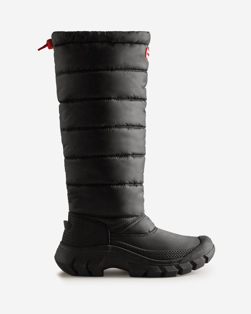 Hunter Intrepid Insulated Tall Women Snow Boots Black | 862396002
