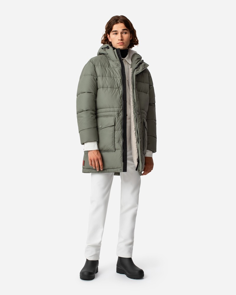Hunter Intrepid Long Puffer Men Jackets Green | 352423213