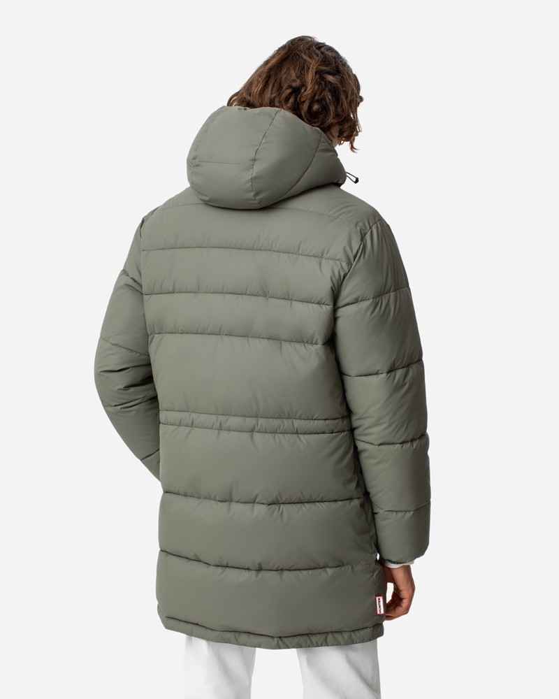 Hunter Intrepid Long Puffer Men Jackets Green | 352423213