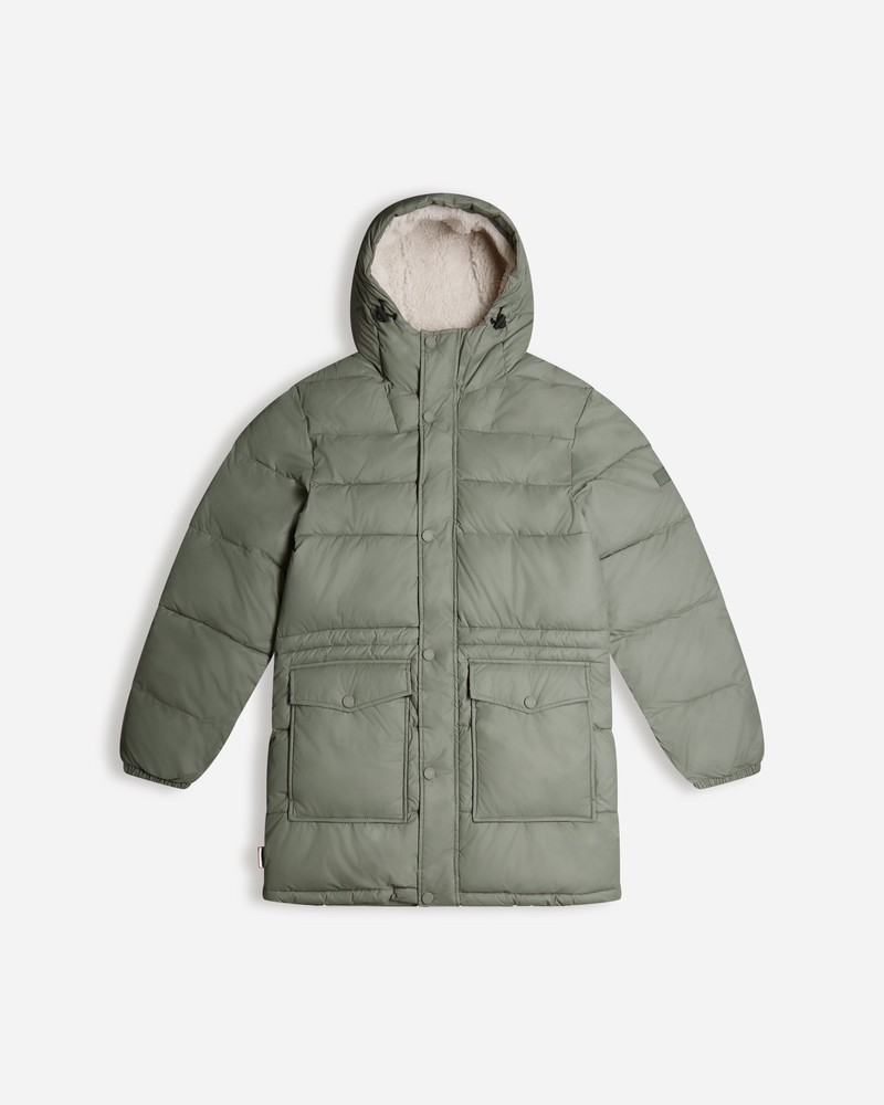 Hunter Intrepid Long Puffer Men Jackets Green | 352423213