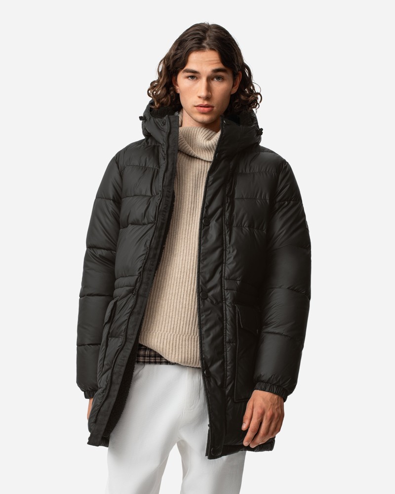 Hunter Intrepid Long Puffer Men Jackets Black | 182521005