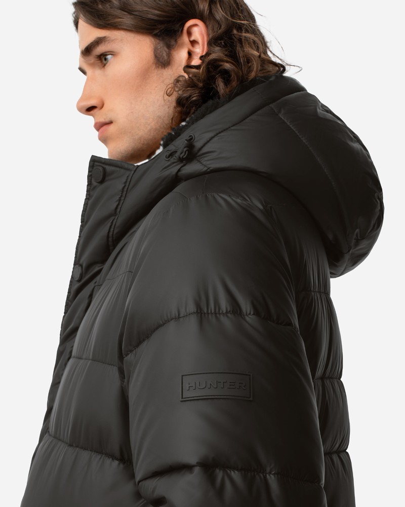 Hunter Intrepid Long Puffer Men Jackets Black | 182521005