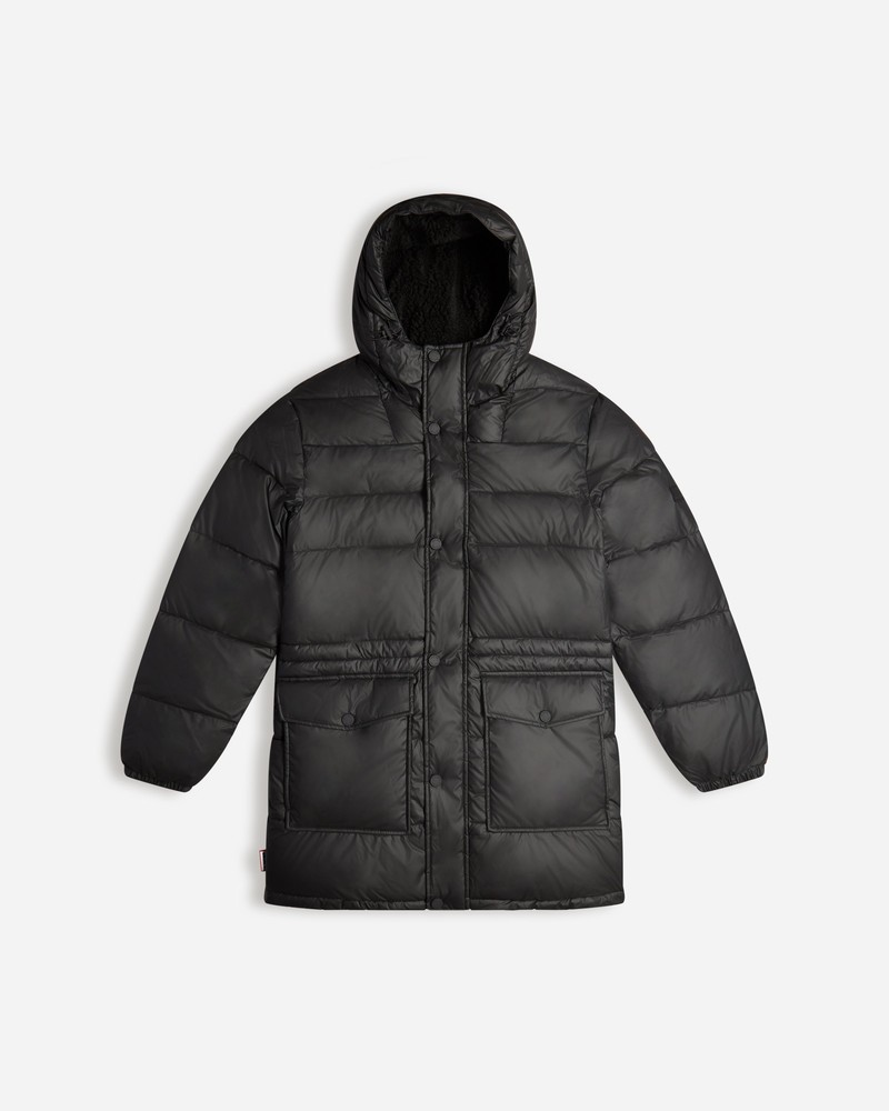Hunter Intrepid Long Puffer Men Jackets Black | 182521005
