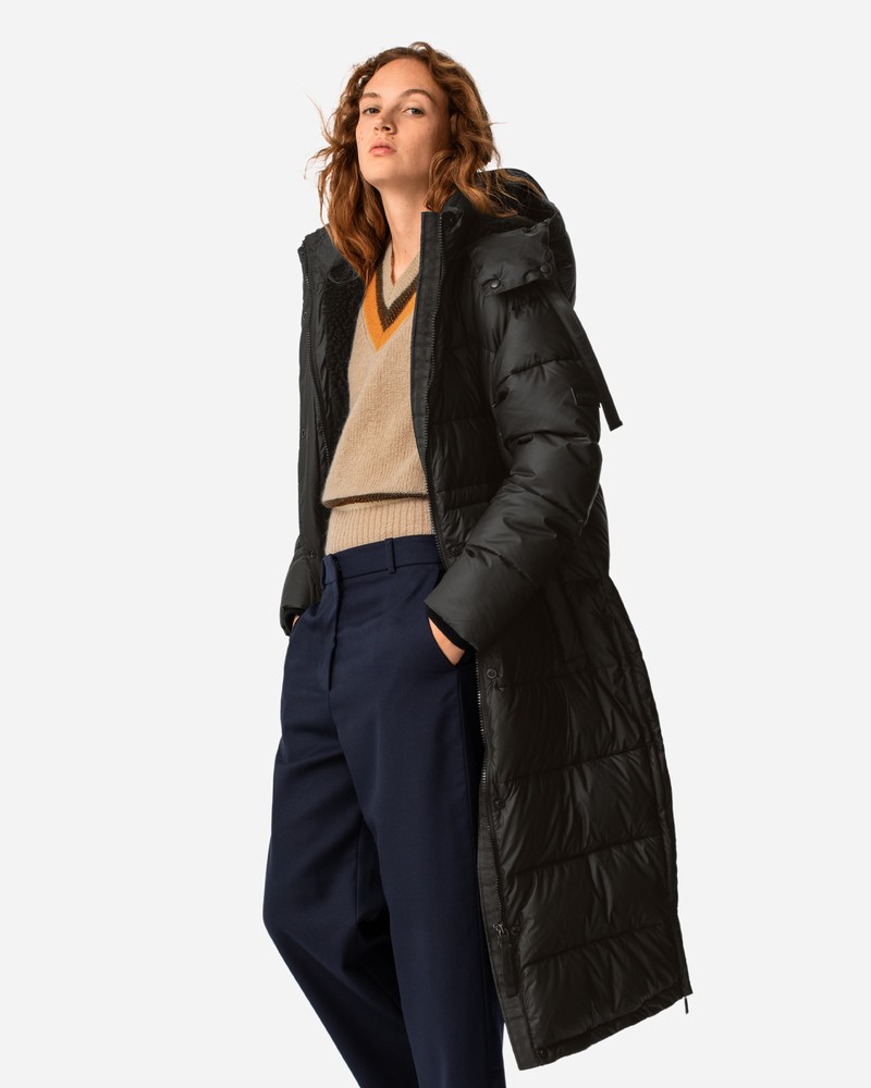Hunter Intrepid Long Puffer Women Coats Black | 449480578