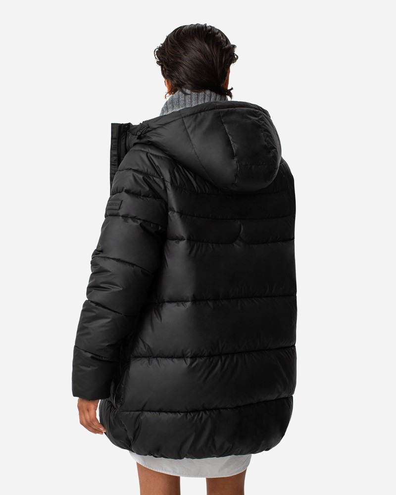 Hunter Intrepid Mid Puffer Women Coats Black | 532631797