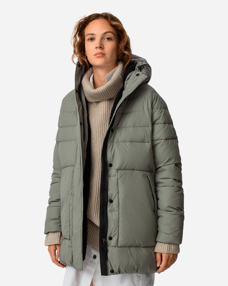 Hunter Intrepid Mid Puffer Women Coats Green | 352630275