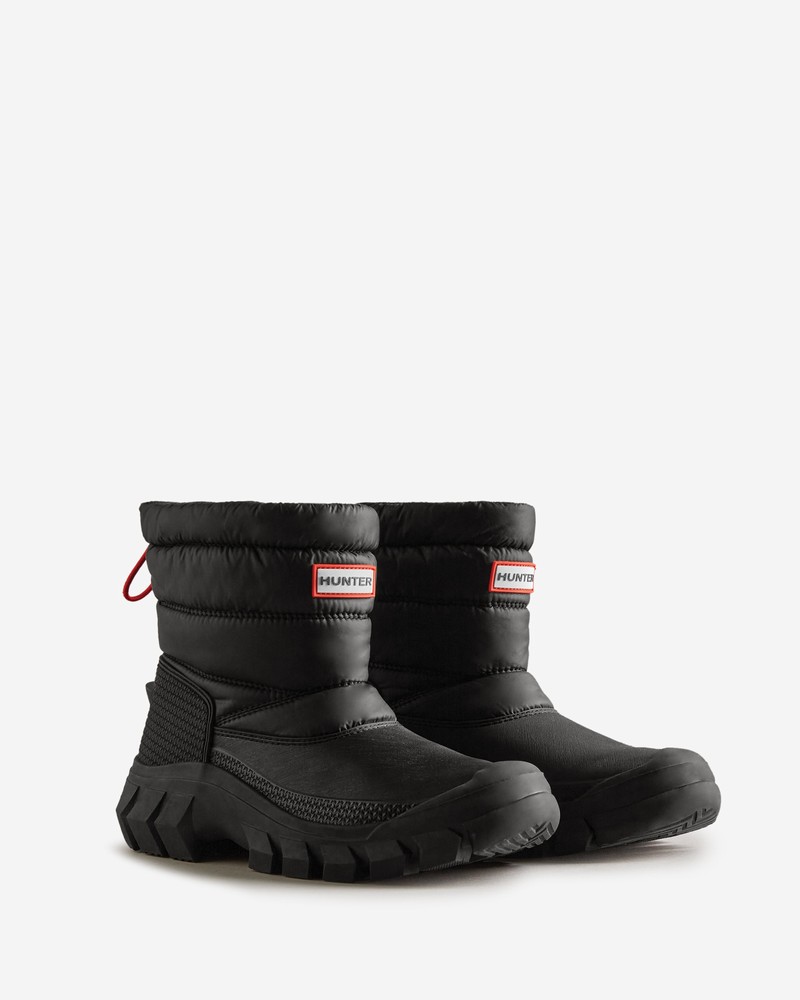 Hunter Intrepid Short Women Snow Boots Black | 233653309