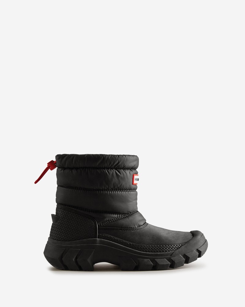 Hunter Intrepid Short Women Snow Boots Black | 233653309