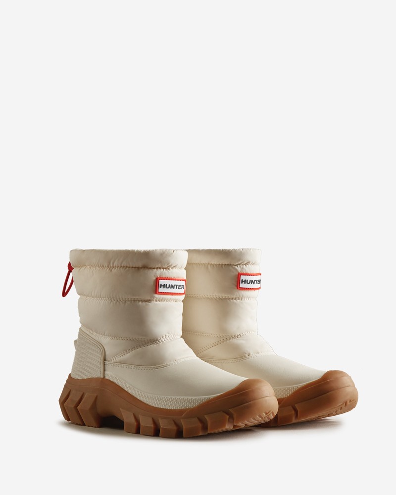 Hunter Intrepid Short Women Snow Boots White | 496530600