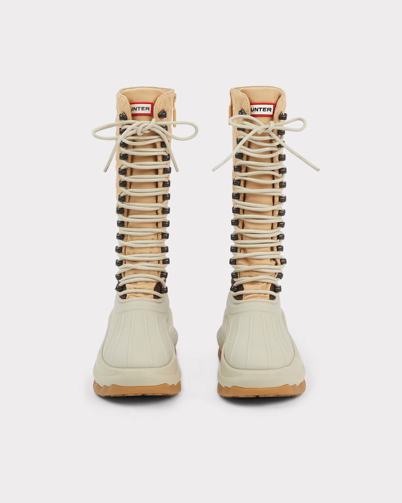 Hunter Lace Up Duck Women Boots Beige | 694374827