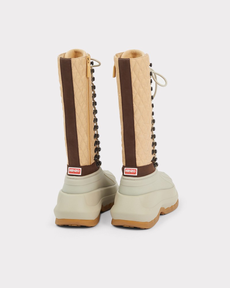 Hunter Lace Up Duck Women Boots Beige | 694374827
