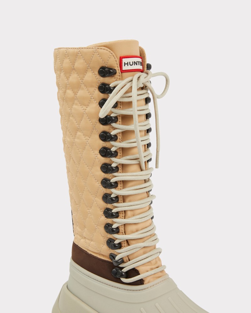 Hunter Lace Up Duck Women Boots Beige | 694374827