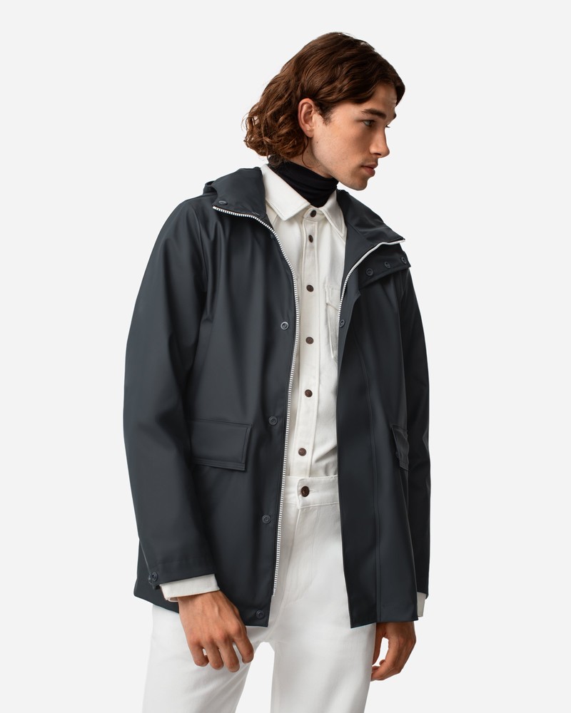 Hunter Lightweight Waterproof Men Rain Jackets Navy | 677850636