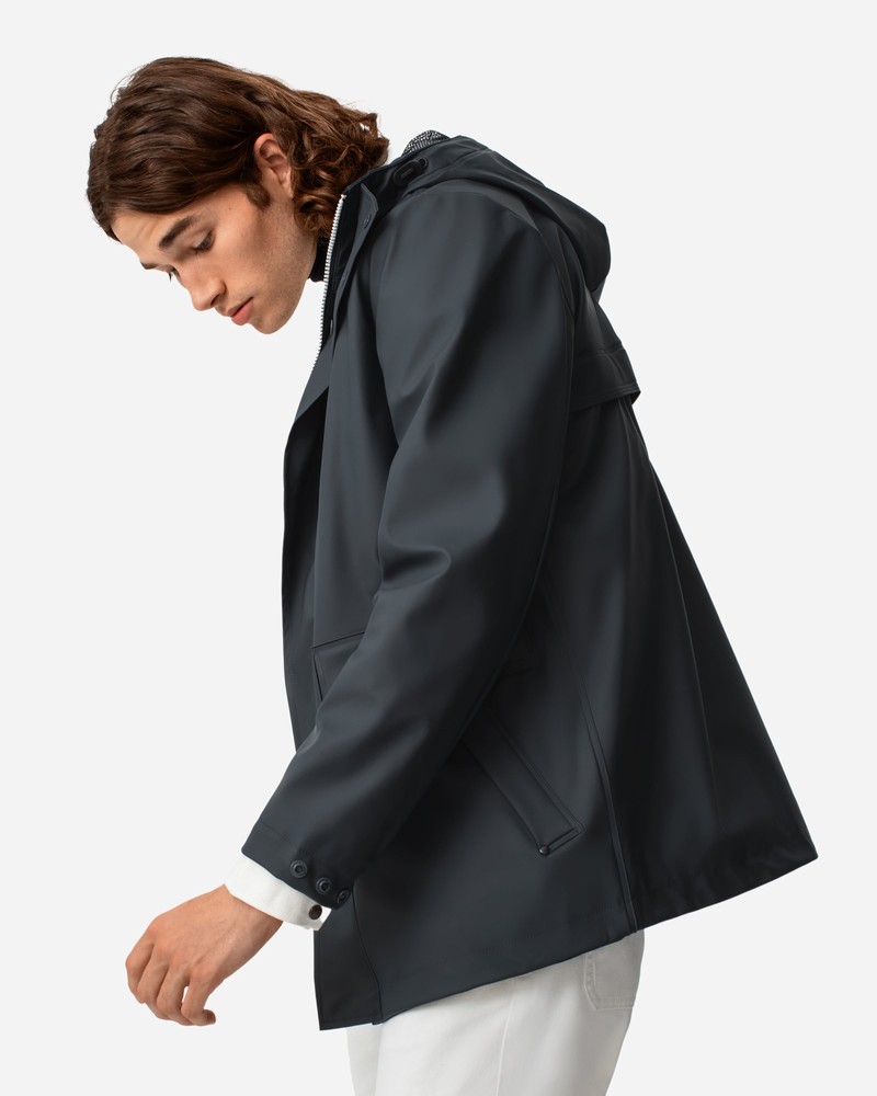 Hunter Lightweight Waterproof Men Rain Jackets Navy | 677850636