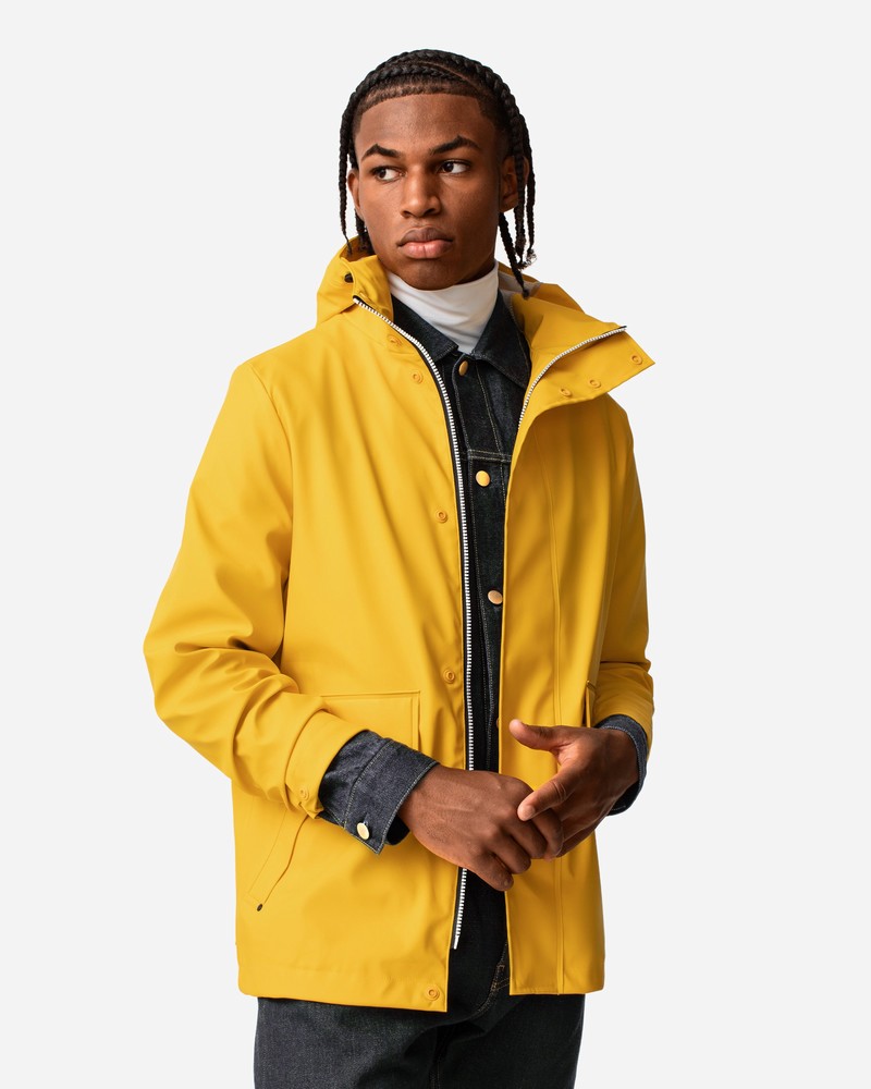 Hunter Lightweight Waterproof Men Rain Jackets Yellow | 86344504