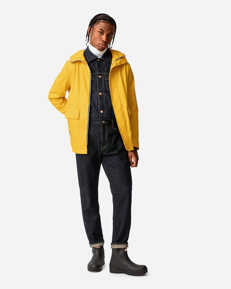 Hunter Lightweight Waterproof Men Rain Jackets Yellow | 86344504
