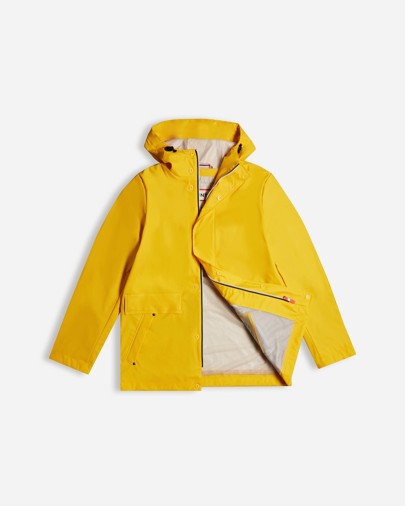 Hunter Lightweight Waterproof Men Rain Jackets Yellow | 86344504