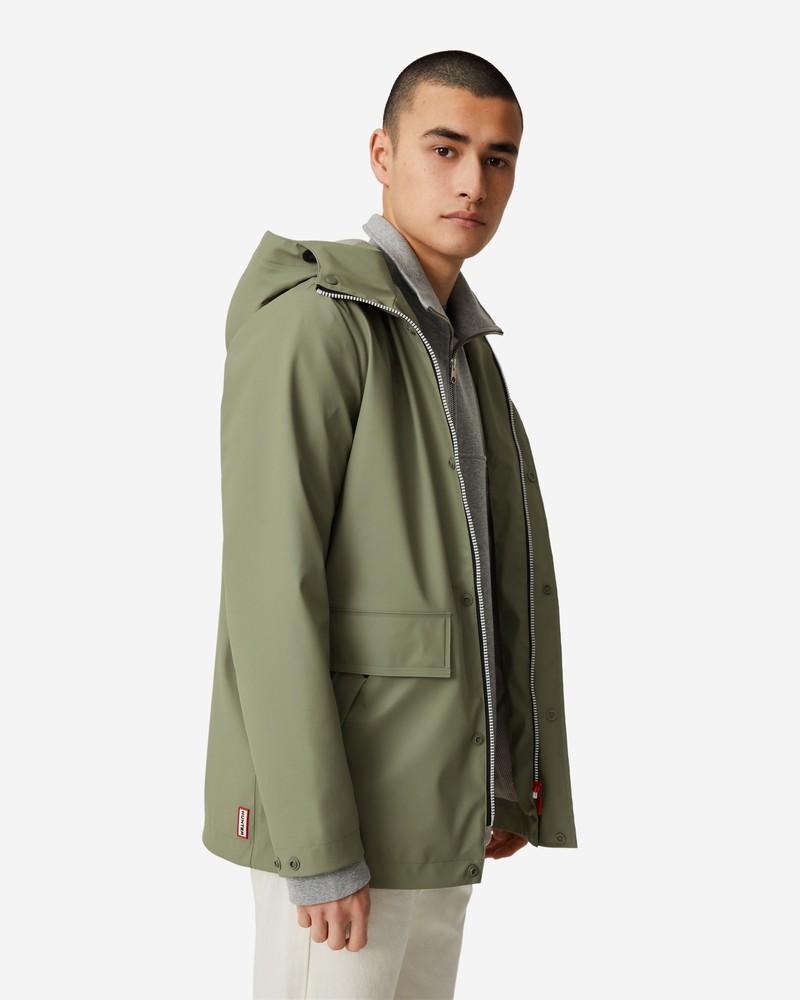 Hunter Lightweight Waterproof Men Rain Jackets Green | 237934802