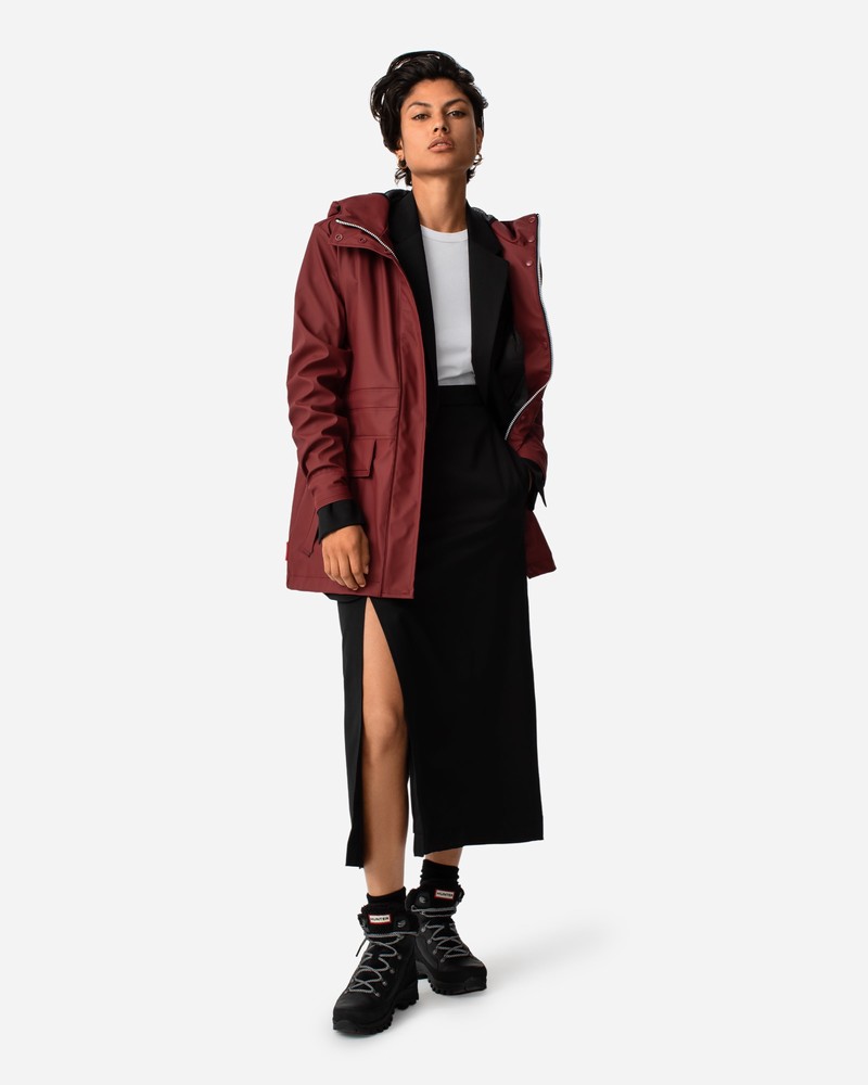 Hunter Lightweight Waterproof Women Rain Jackets Red | 453956239