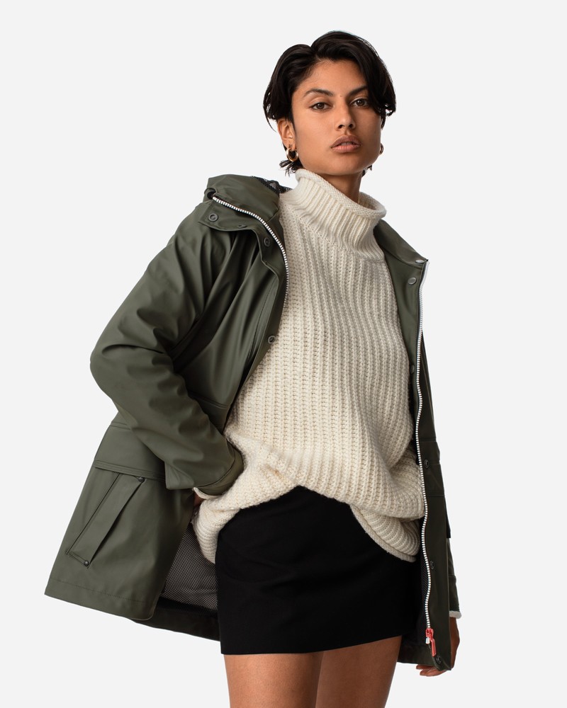 Hunter Lightweight Waterproof Women Rain Jackets Olive | 708826671