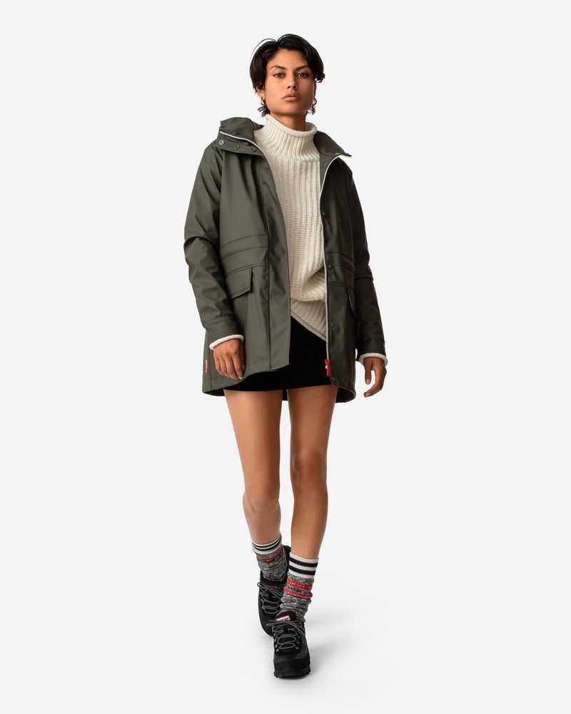 Hunter Lightweight Waterproof Women Rain Jackets Olive | 708826671