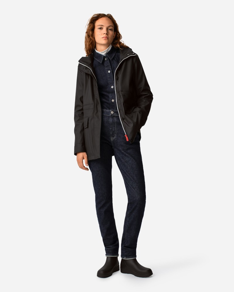 Hunter Lightweight Waterproof Women Rain Jackets Black | 718023808