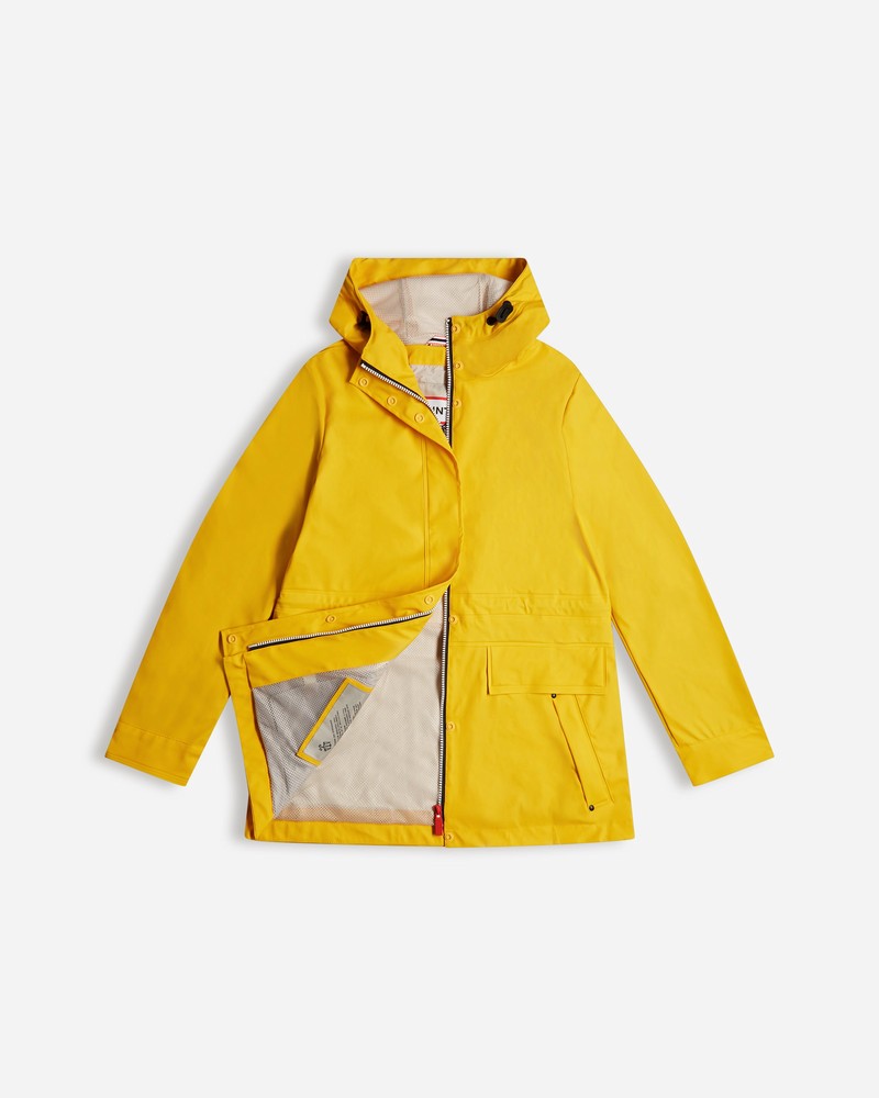 Hunter Lightweight Waterproof Women Rain Jackets Yellow | 58822569