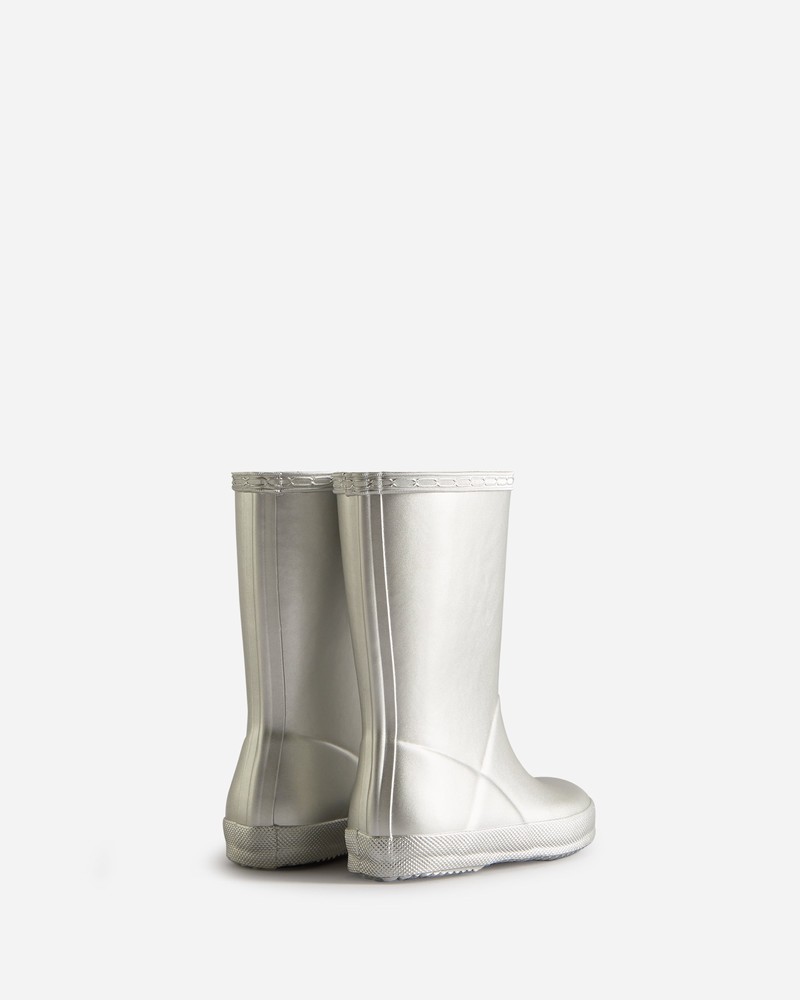 Hunter Metallic Kids' Wellington Boots Silver | 691022455