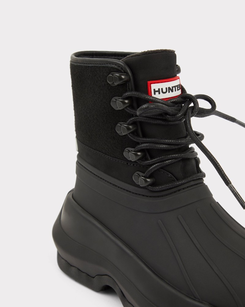 Hunter Mid Duck Men Boots Black | 29161519
