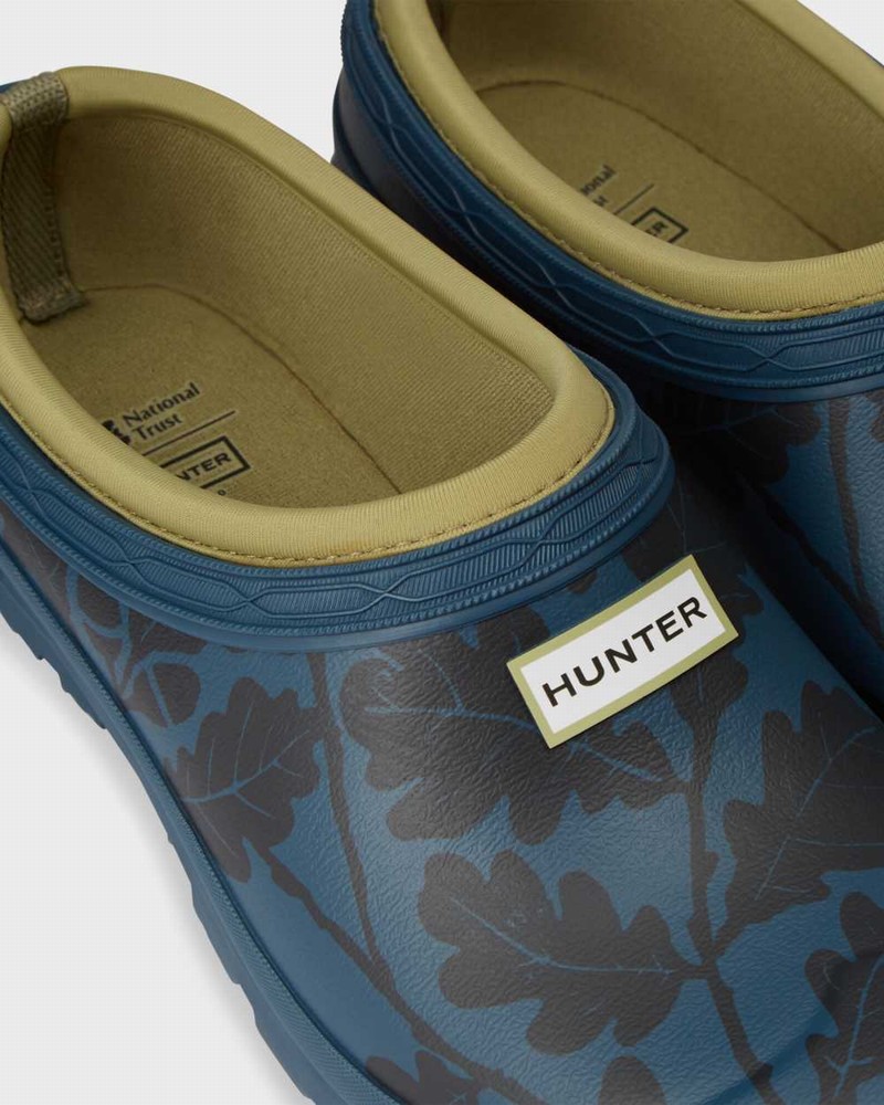 Hunter National Trust Print Gardener Technical Women Clogs Blue | 872369615