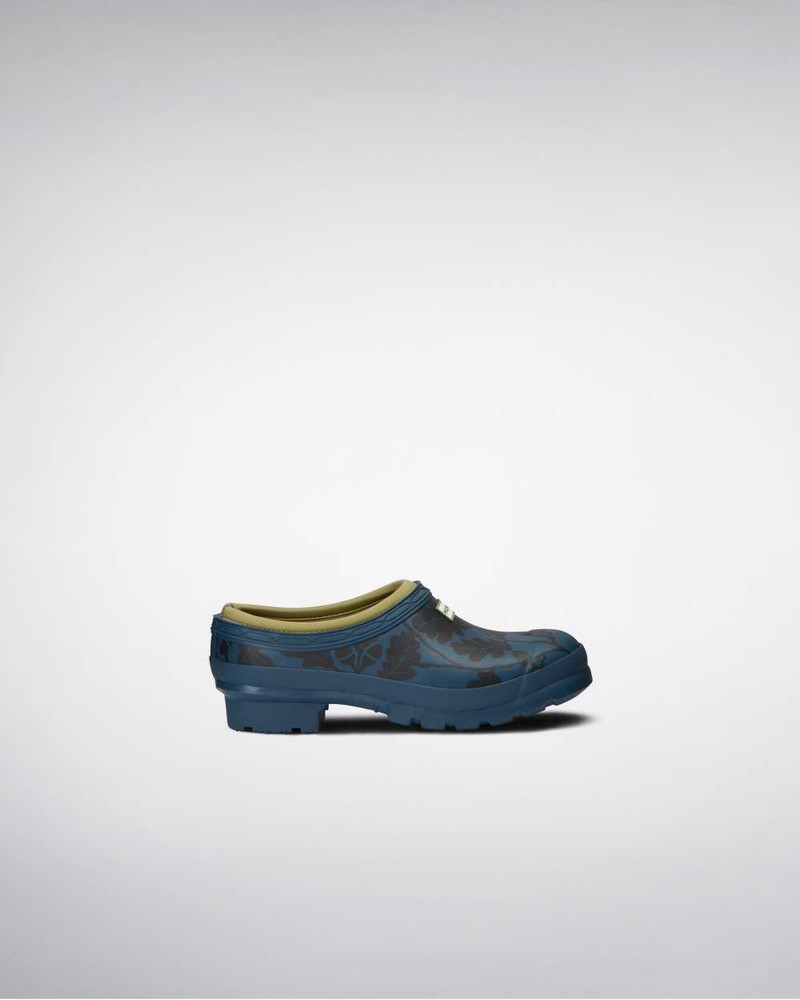 Hunter National Trust Print Gardener Technical Women Clogs Blue | 872369615