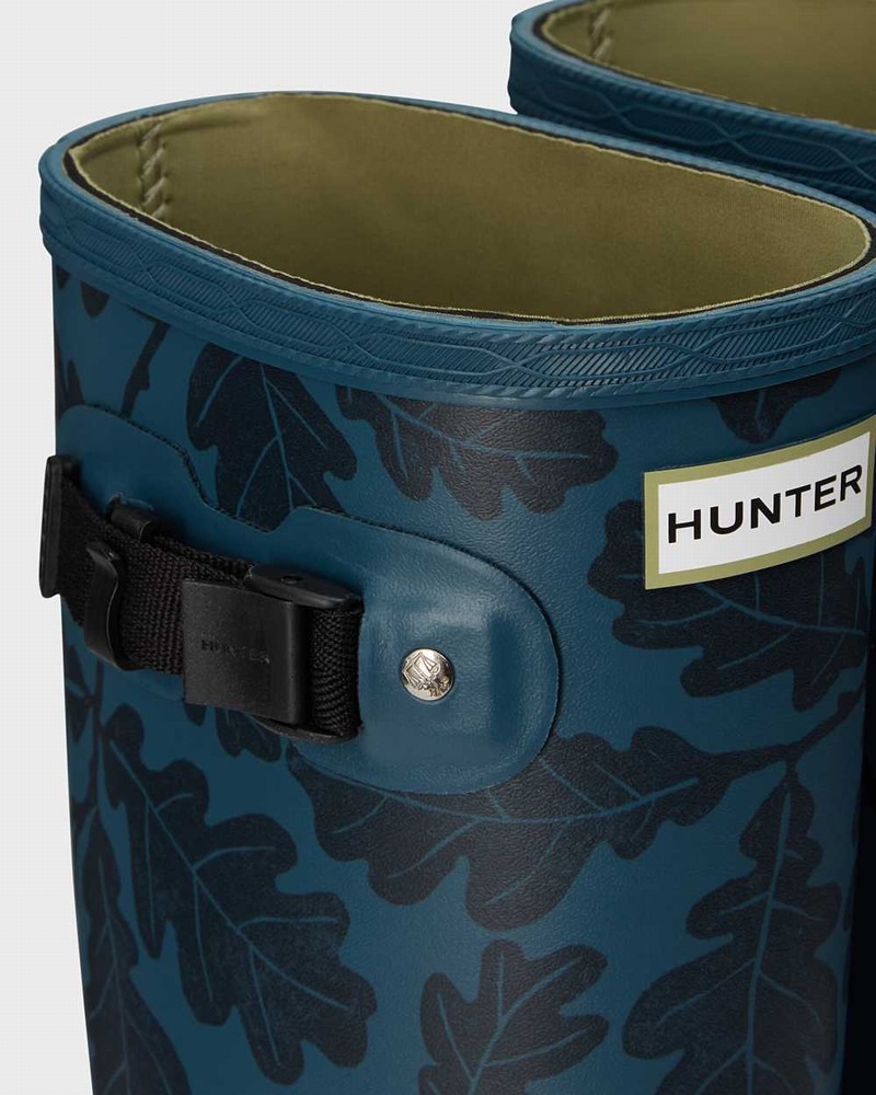 Hunter National Trust Print Norris Field Women Rain Boots Blue | 922863135