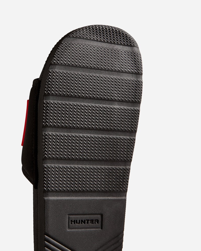 Hunter Neoprene Logo Men Slides Black | 751417612