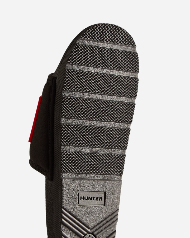 Hunter Neoprene Logo Women Slides Black | 707106249