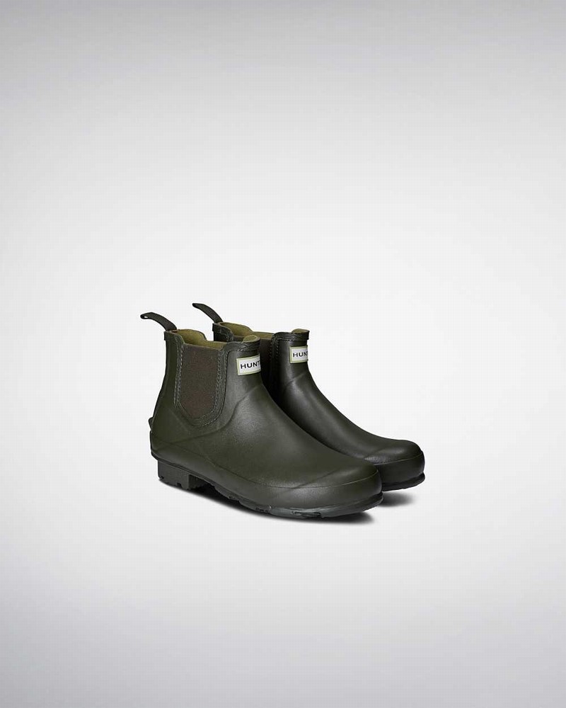 Hunter Norris Field Men Chelsea Boots Olive | 494198547